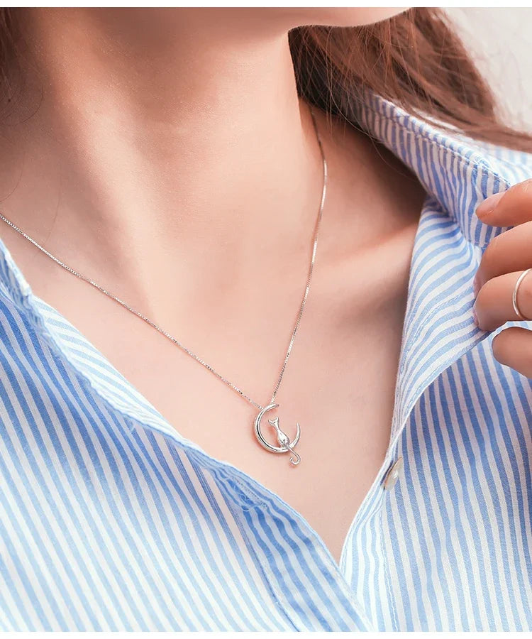 Mondkatze Silberanhänger