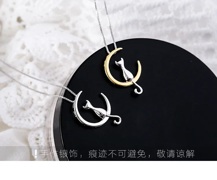 Mondkatze Silberanhänger